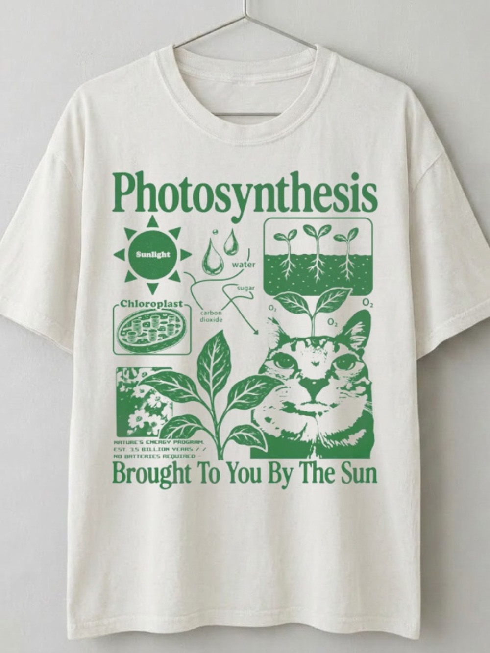 Photosynthesis Cat Funny Science Cat Plant Lover Gift Graphic Tee - Gildan 5000
